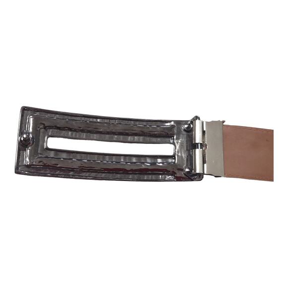 Brown Leather Textured Belt Approx Size M Rhinestone Buckle Accessories main image 4